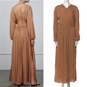 Matteau Backless Maxi Dress - Designer Cutout Nude Elegant Goddess